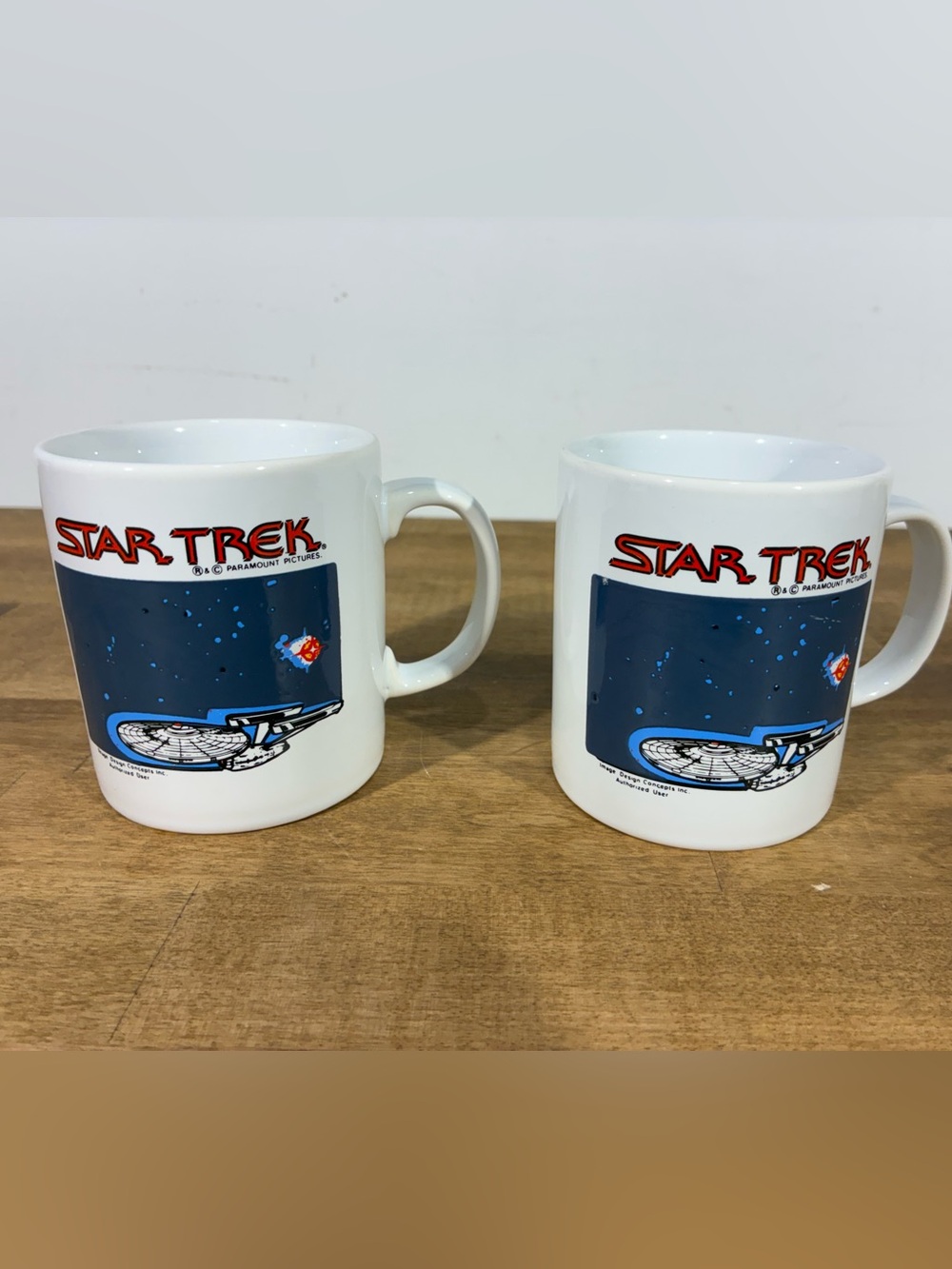 Vintage 1992 Star Trek Kilncraft England Heat Color Changing Mugs Set 2